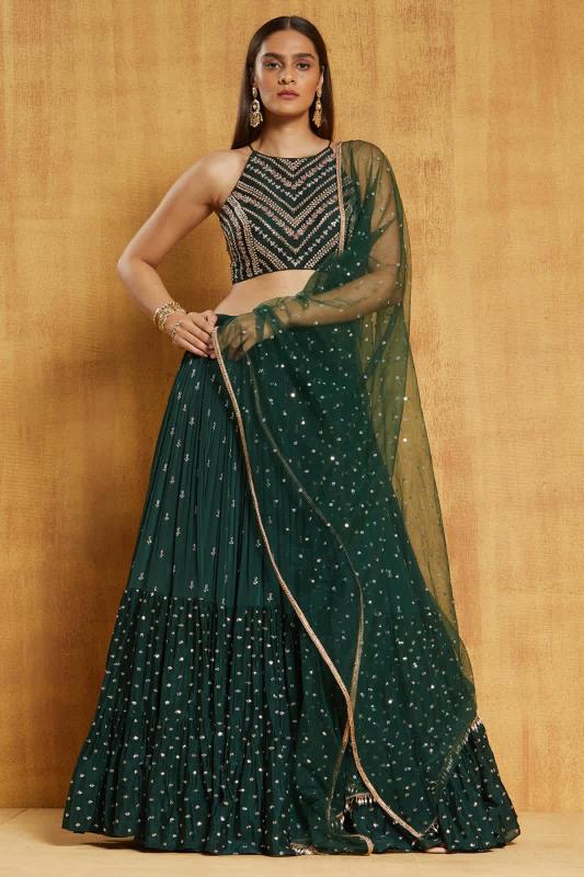 Green Lehenga choli manufacturers in Mumbai